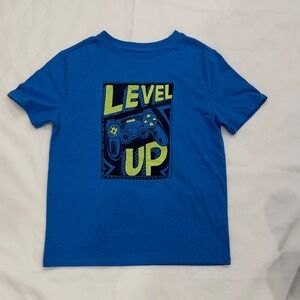 Cat & Jack Blue "Level Up" Short Sleeve Graphic Tee